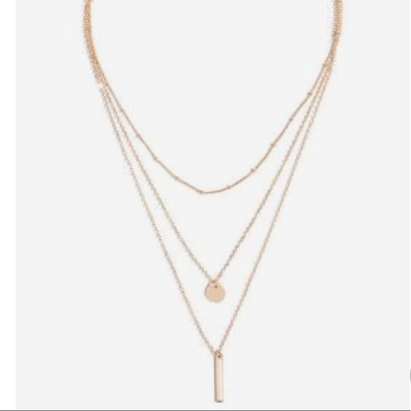 Gold Layered Bar Necklace - Picture 2 of 4